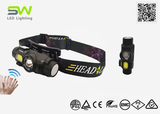 Versatile Touchless Sensor Activated Head Torch With Magnetic Tail COB Flood Beam