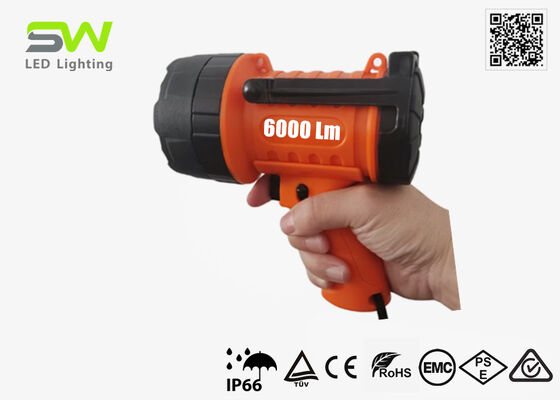 Compact 6000 Lumens Rechargeable LED Spotlight IP67 For Marine Site