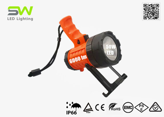 Compact 6000 Lumens Rechargeable LED Spotlight IP67 For Marine Site