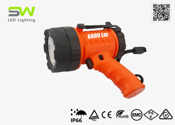 Compact 6000 Lumens Rechargeable LED Spotlight IP67 For Marine Site