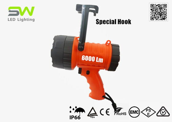 Compact 6000 Lumens Rechargeable LED Spotlight IP67 For Marine Site