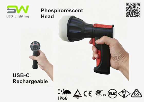 20W Compact Rechargeable Pistol Grip Searchlight For Hunting Caving Safety