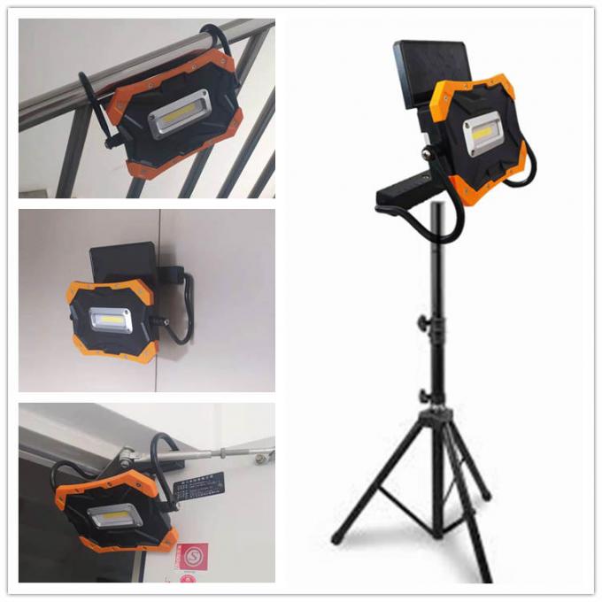 10W Solar Rechargeable Handheld Led Work Lights Tripod Mounted