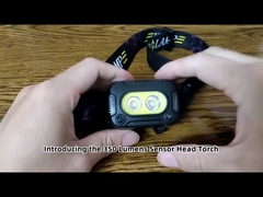 350 Lumens Hands-Free Head Torch With Focus Beam COB Flood Beam Red Warning Lamp
