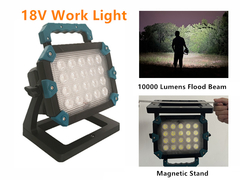 100W 10000 Lumens Magnetic Tripod Work Light 18V Power Tool Battery Powered